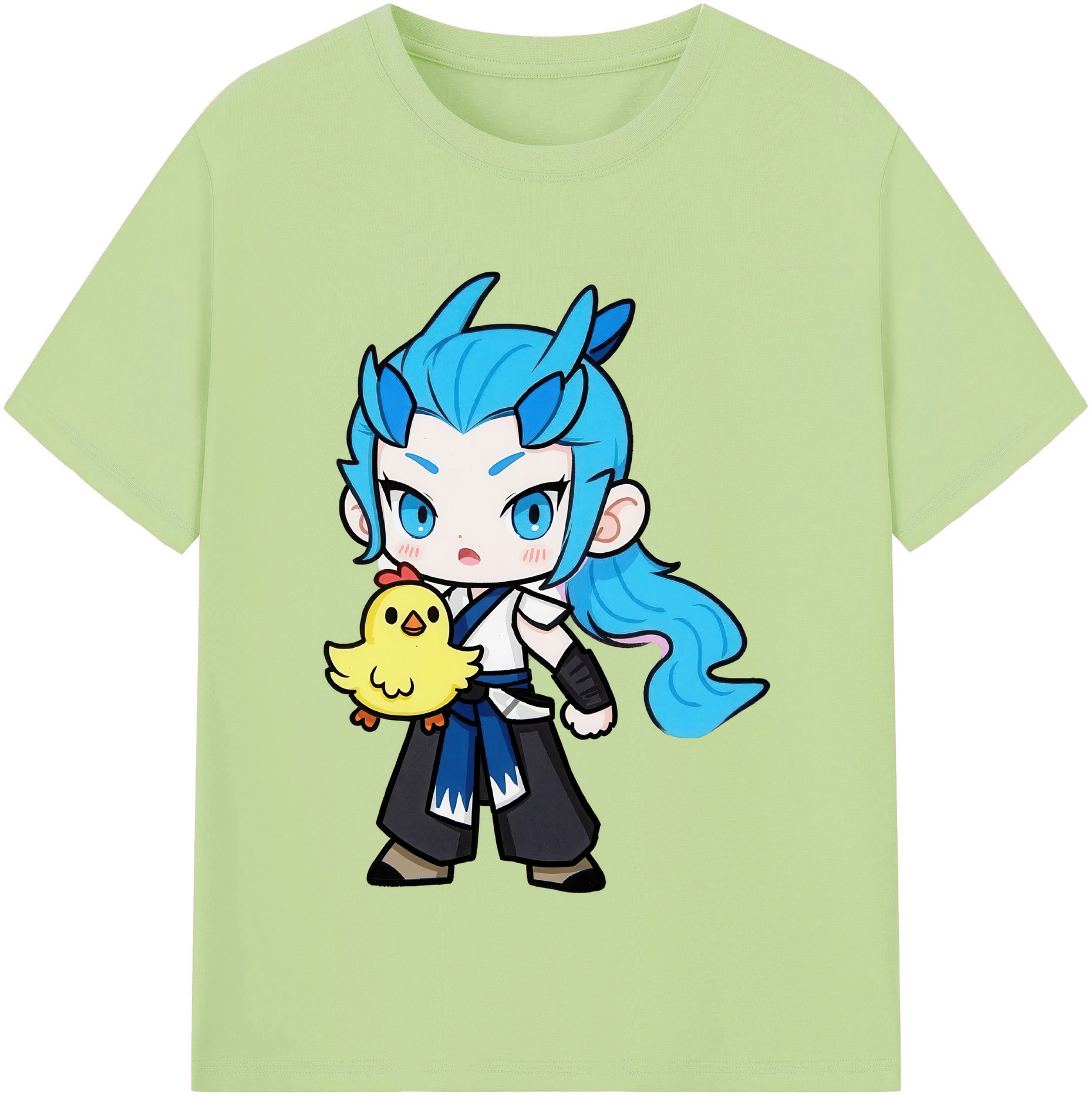 （画像用） Ne Zha 2 ナタ 魔童の大暴れ 綿100％半袖Tシャツ（フロントプリント）